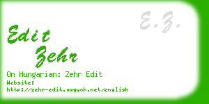 edit zehr business card